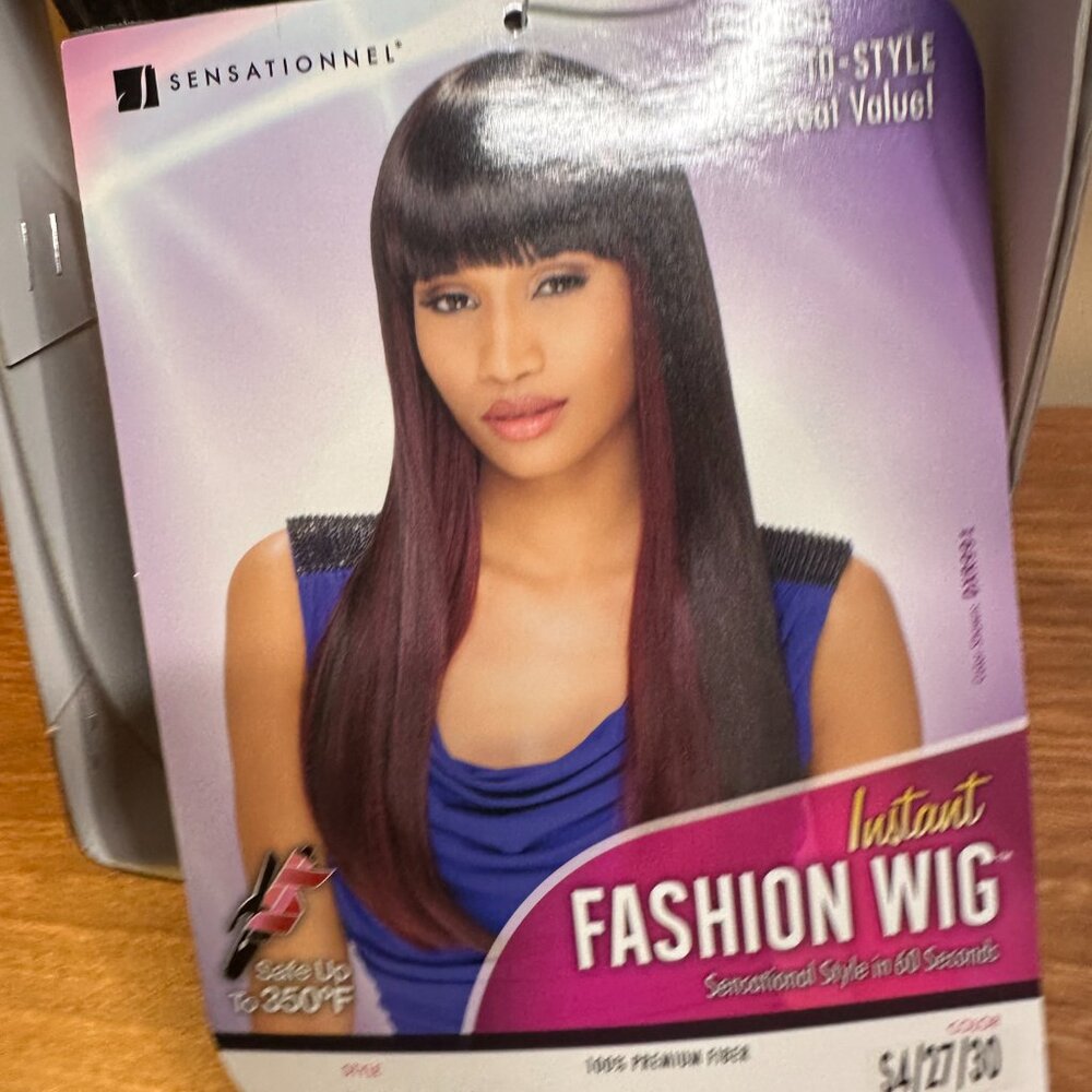 Sensationnel Instant Fashion Wig – Vera (Color S4/27/30, Straight with Bangs) - Picture 5 of 6